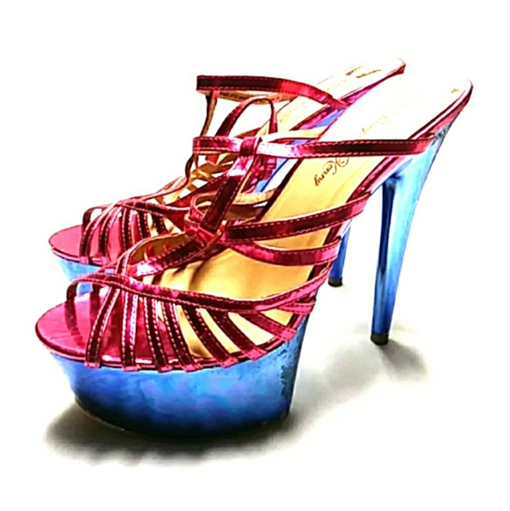 Penny Loves Kenny Pink and Blue Heels